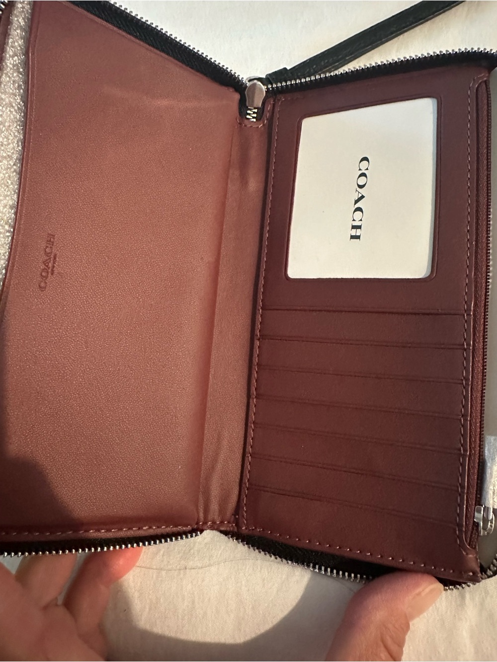 Coach Black & White Signature Wristlet Wallet - Picture 2 of 8